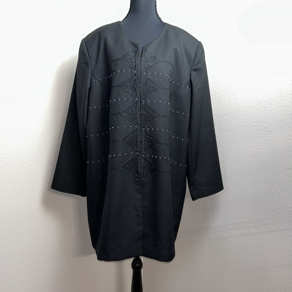 Vtgโ Kristy Stuart Blazer Women's 20W Black Beaded Formal Special Occasion Party